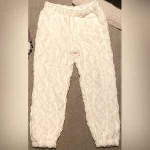Fluffy White Sweatpants